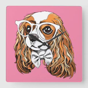 Cavalier King Charles Spaniel Portret Vierkante Klok
