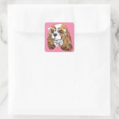 Cavalier King Charles Spaniel Portret Vierkante Sticker (Tas)