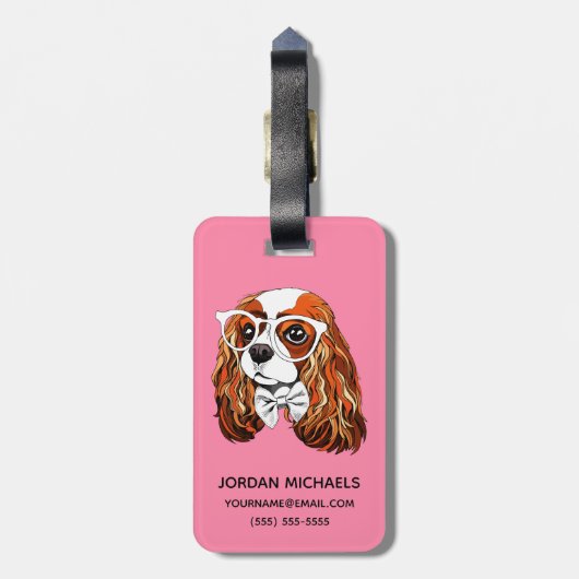Cavalier King Charles Spaniel Portret | Voeg je to Bagagelabel (Achterkant verticaal)