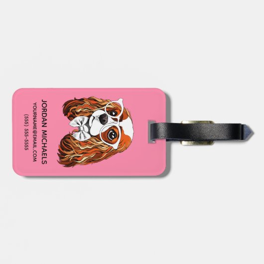 Cavalier King Charles Spaniel Portret | Voeg je to Bagagelabel (Achterkant horizontaal)