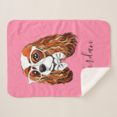 Cavalier King Charles Spaniel Portret | Voeg je to Sherpa Deken (Voorkant (horizontaal))