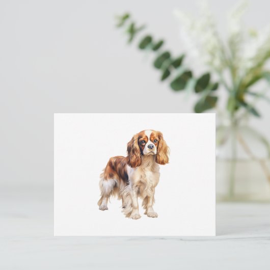 Cavalier King Charles Spaniel print Hondenkunst pr Briefkaart (Staand voorkant)