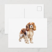Cavalier King Charles Spaniel print Hondenkunst pr Briefkaart (Voorkant / Achterkant)