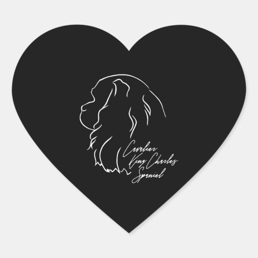 Cavalier King Charles Spaniel Profiel hond moeder Hart Sticker (Voorkant)