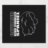 Cavalier King Charles Spaniel Profiel hond moeder Sparkling Wijnetiket (Enkel label)