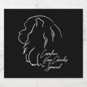 Cavalier King Charles Spaniel Profiel hond moeder Sparkling Wijnetiket (Enkel label)