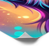 Cavalier King Charles Spaniel Psychedelische Neon Poster (Hoek)