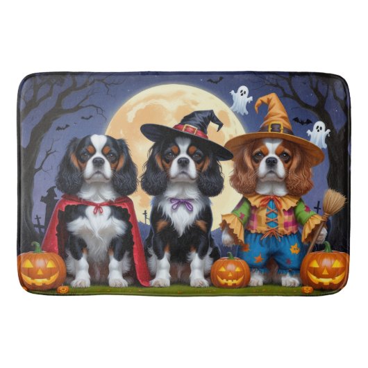 Cavalier King Charles Spaniel Pumpkin Halloween Badmat (Voorkant)