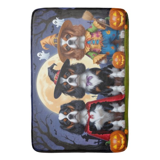 Cavalier King Charles Spaniel Pumpkin Halloween Badmat (Voorkant Verticaal)