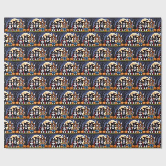 Cavalier King Charles Spaniel Pumpkin Halloween Cadeaupapier (Vlak)