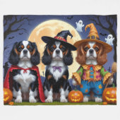 Cavalier King Charles Spaniel Pumpkin Halloween Fleece Deken (Voorkant (Horizontaal))