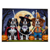 Cavalier King Charles Spaniel Pumpkin Halloween Groot Cadeauzakje (Achterkant)