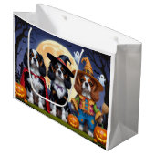 Cavalier King Charles Spaniel Pumpkin Halloween Groot Cadeauzakje (Voorkant Gekanteld)