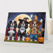 Cavalier King Charles Spaniel Pumpkin Halloween Kaart (Voorkant)