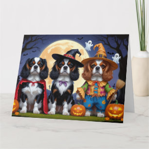 Cavalier King Charles Spaniel Pumpkin Halloween Kaart