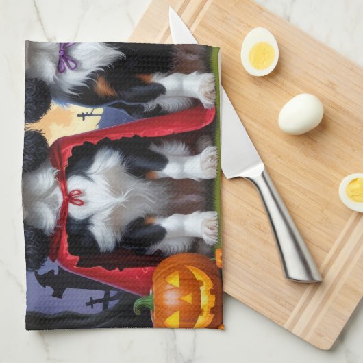 Cavalier King Charles Spaniel Pumpkin Halloween Theedoek (Quarter Fold)