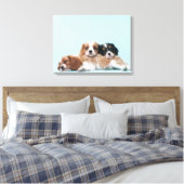 Cavalier King Charles Spaniel Puppies Canvas Afdruk (Insitu (Slaapkamer))