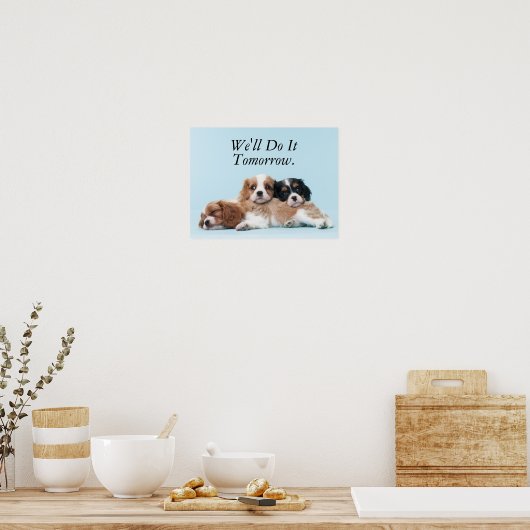 Cavalier King Charles Spaniel Puppies Poster (Keuken)
