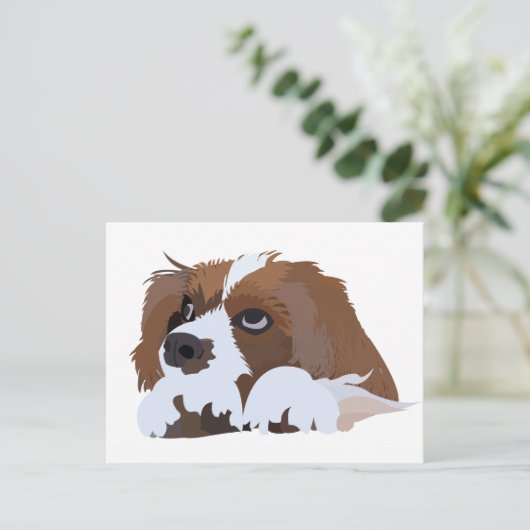 Cavalier King Charles Spaniel Puppy Briefkaart (Staand voorkant)