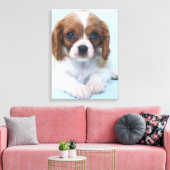 Cavalier King Charles Spaniel Puppy Canvas Afdruk (Insitu (Woonkamer))
