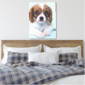 Cavalier King Charles Spaniel Puppy Canvas Afdruk (Insitu (Slaapkamer))