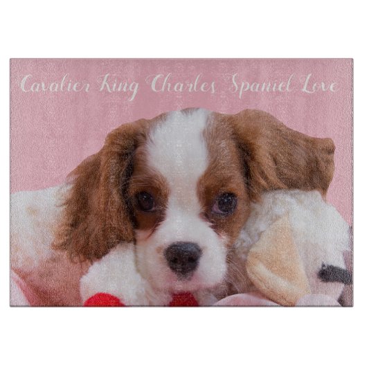 Cavalier King Charles Spaniel Puppy Cutting Board Snijplank (Voorkant)
