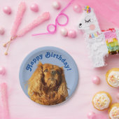 Cavalier King Charles Spaniel Puppy Dog Blue Papieren Bordje (Feest)