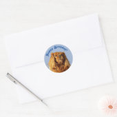 Cavalier King Charles Spaniel Puppy Dog Blue Party Ronde Sticker (Envelop)