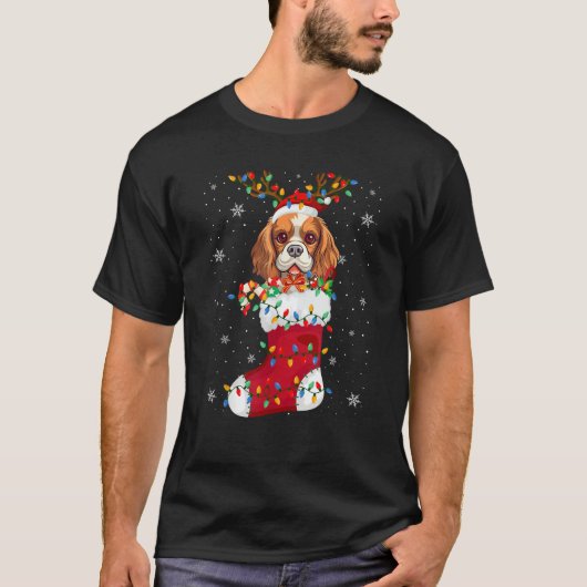 Cavalier King Charles Spaniel Puppy Dog In Sokken  T-shirt (Voorkant)