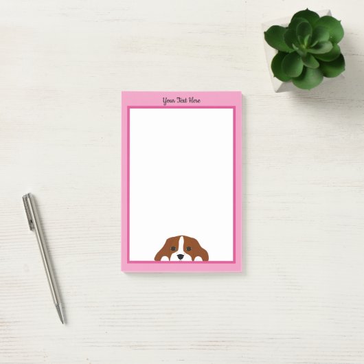 Cavalier King Charles Spaniel Puppy Dog Roze Post-it® Notes (Kantoor)