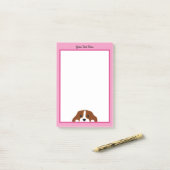 Cavalier King Charles Spaniel Puppy Dog Roze Post-it® Notes (Op bureau)