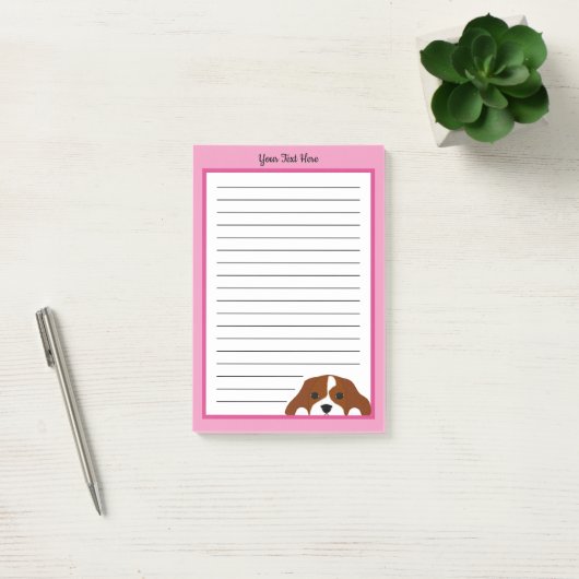 Cavalier King Charles Spaniel Puppy Dog Roze Post-it® Notes (Kantoor)