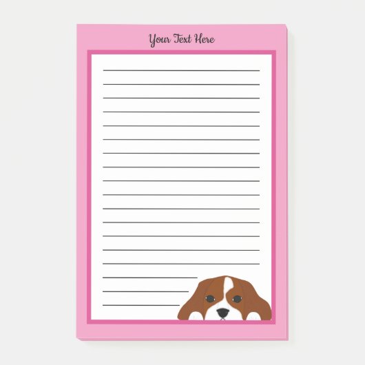 Cavalier King Charles Spaniel Puppy Dog Roze Post-it® Notes (Voorkant)