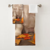 Cavalier King Charles Spaniel Puppy Herfst Pompoen Bad Handdoek (Insitu)