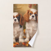 Cavalier King Charles Spaniel Puppy Herfst Pompoen Bad Handdoek (Handdoek)