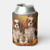 Cavalier King Charles Spaniel Puppy Herfst Pompoen Blikjeskoeler (Blikje Voorkant)