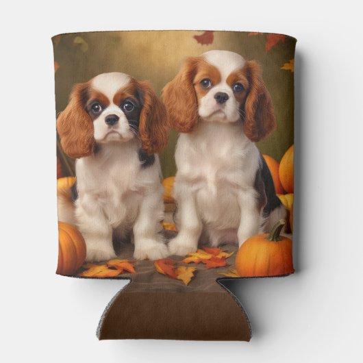 Cavalier King Charles Spaniel Puppy Herfst Pompoen Blikjeskoeler (Achterkant)