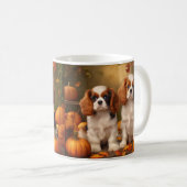 Cavalier King Charles Spaniel Puppy Herfst Pompoen Koffiemok (Voorkant rechts)