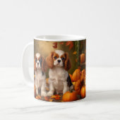 Cavalier King Charles Spaniel Puppy Herfst Pompoen Koffiemok (Voorkant links)