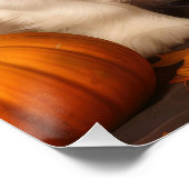 Cavalier King Charles Spaniel Puppy Herfst Pompoen Perfect Poster (Hoek)