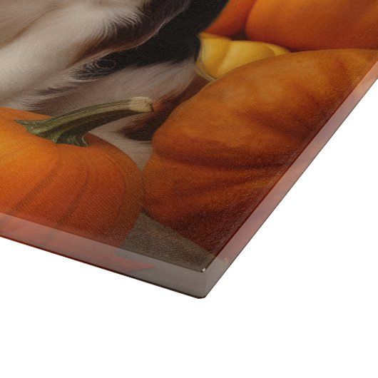 Cavalier King Charles Spaniel Puppy Herfst Pompoen Snijplank (Hoek)