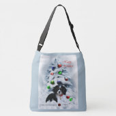 Cavalier King Charles Spaniel Puppy Kerstmis Crossbody Tas (Achterkant)