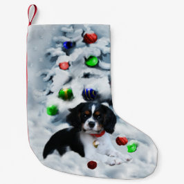 Cavalier King Charles Spaniel Puppy Kerstmis Kleine Kerstsok