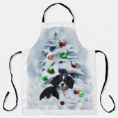 Cavalier King Charles Spaniel Puppy Kerstmis Schort (Voorkant)