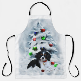 Cavalier King Charles Spaniel Puppy Kerstmis Schort