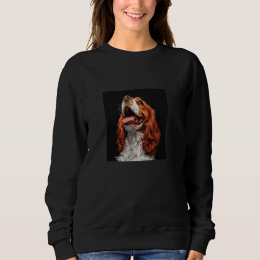 Cavalier King Charles Spaniel Puppy Lachende Grafi Trui (Voorkant)