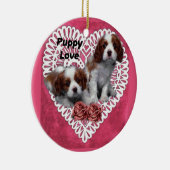 Cavalier King Charles Spaniel Puppy Love Keramisch Ornament (Rechts)