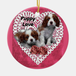 Cavalier King Charles Spaniel Puppy Love Keramisch Ornament