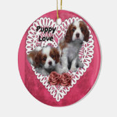 Cavalier King Charles Spaniel Puppy Love Keramisch Ornament (Links)