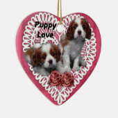 Cavalier King Charles Spaniel Puppy Love Keramisch Ornament (Rechts)